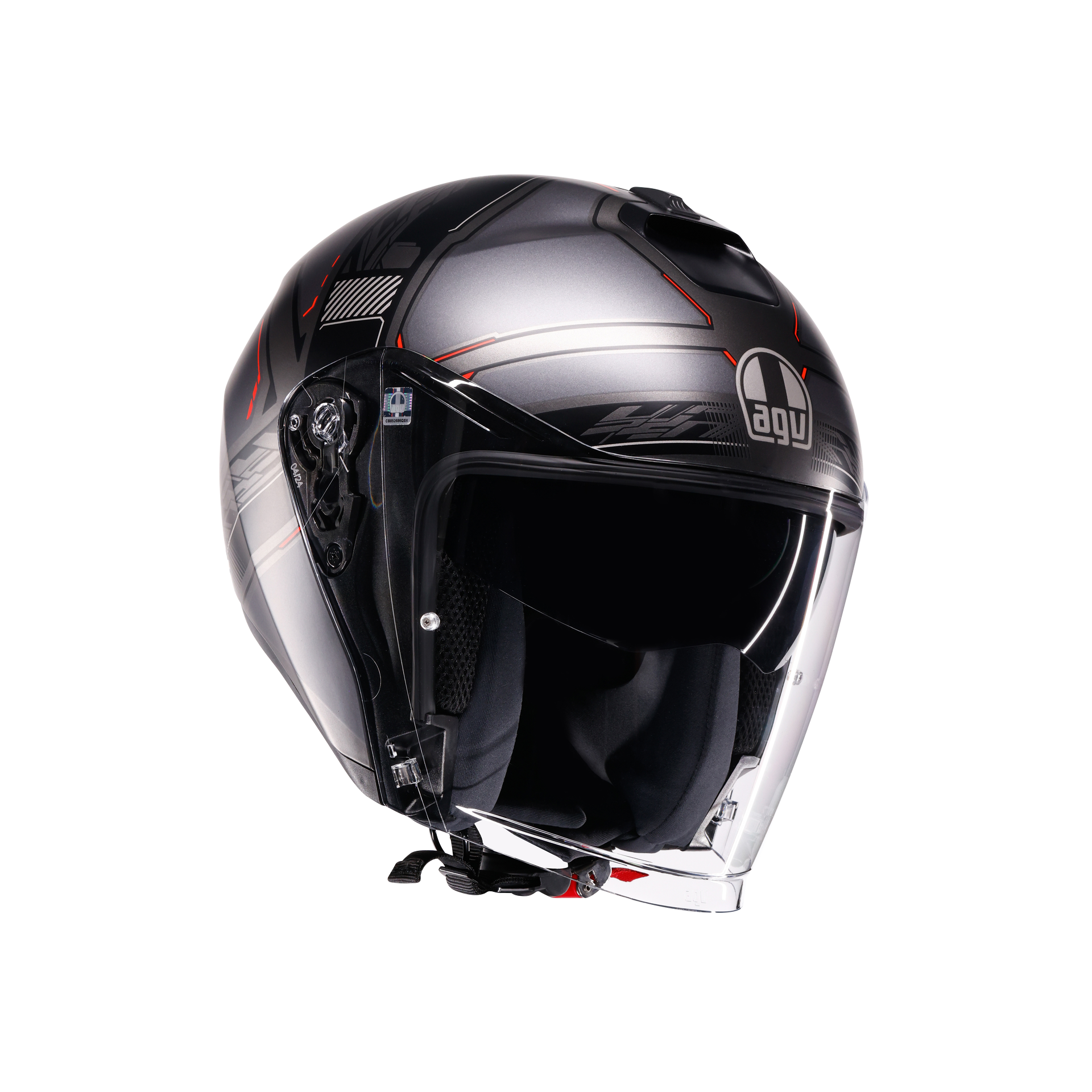 AGV Irides Zagabria Mat Gunmetal/Rød