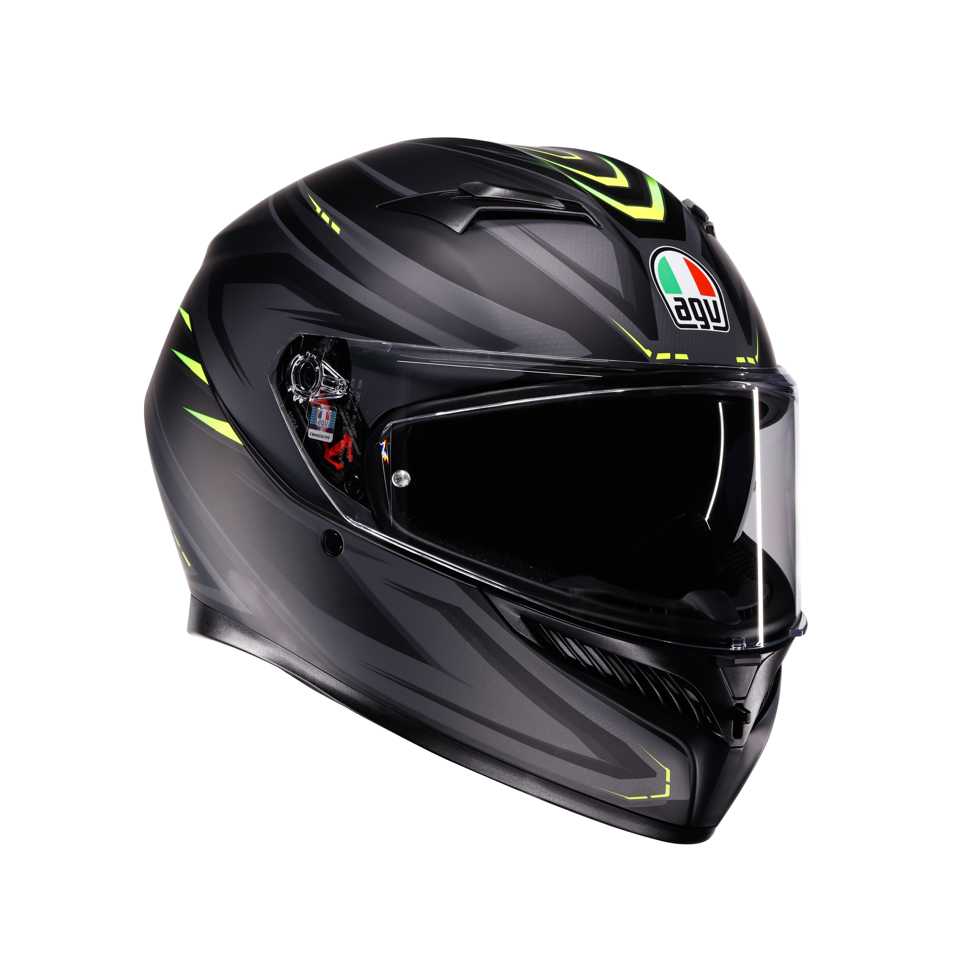 AGV K3 Syth Mat Sort/Gul Fluo