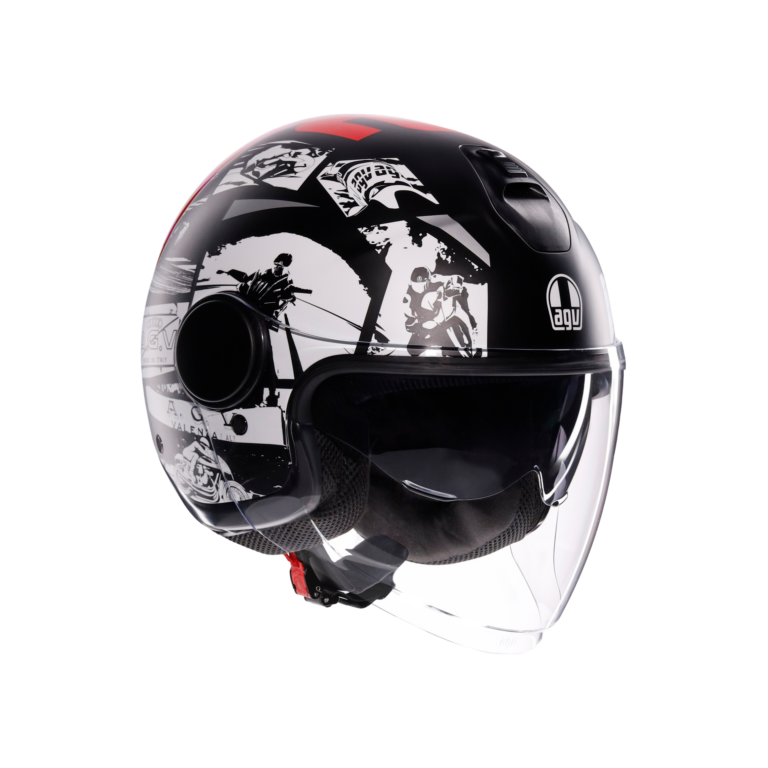 AGV Eteres History Mat Sort/Hvid/Rød
