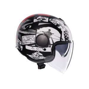 AGV Eteres History Mat Sort/Hvid/Rød