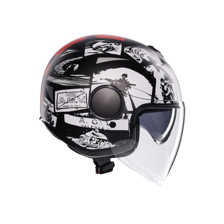 AGV Eteres History Mat Sort/Hvid/Rød