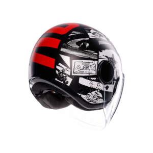 AGV Eteres History Mat Sort/Hvid/Rød
