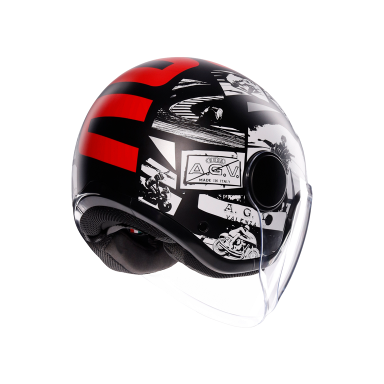 AGV Eteres History Mat Sort/Hvid/Rød