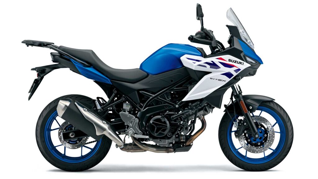 Suzuki SV-7GX i Pearl Brilliant White med Metallic Triton Blue