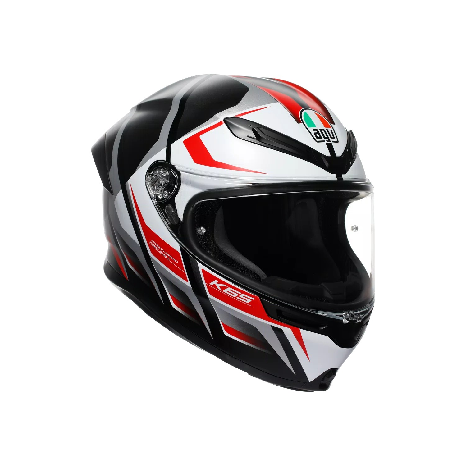 AGV K6 S Karve Mat Sort/Hvid/Rød