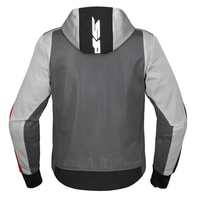 Spidi Hoodie Net grå og rød