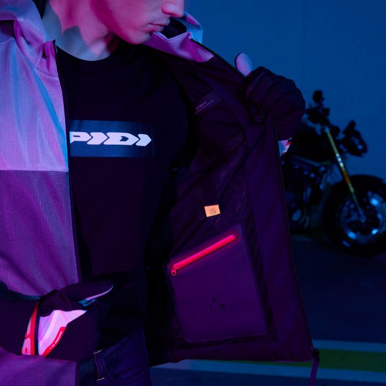 Spidi Hoodie Net grå og rød