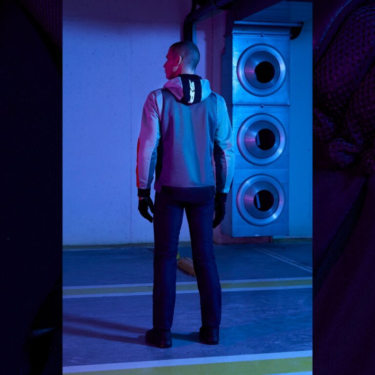 Spidi Hoodie Net grå og rød