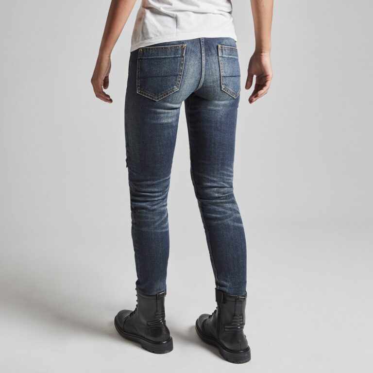 Spidi J-Tracker Lady jeans vasket mørkeblå