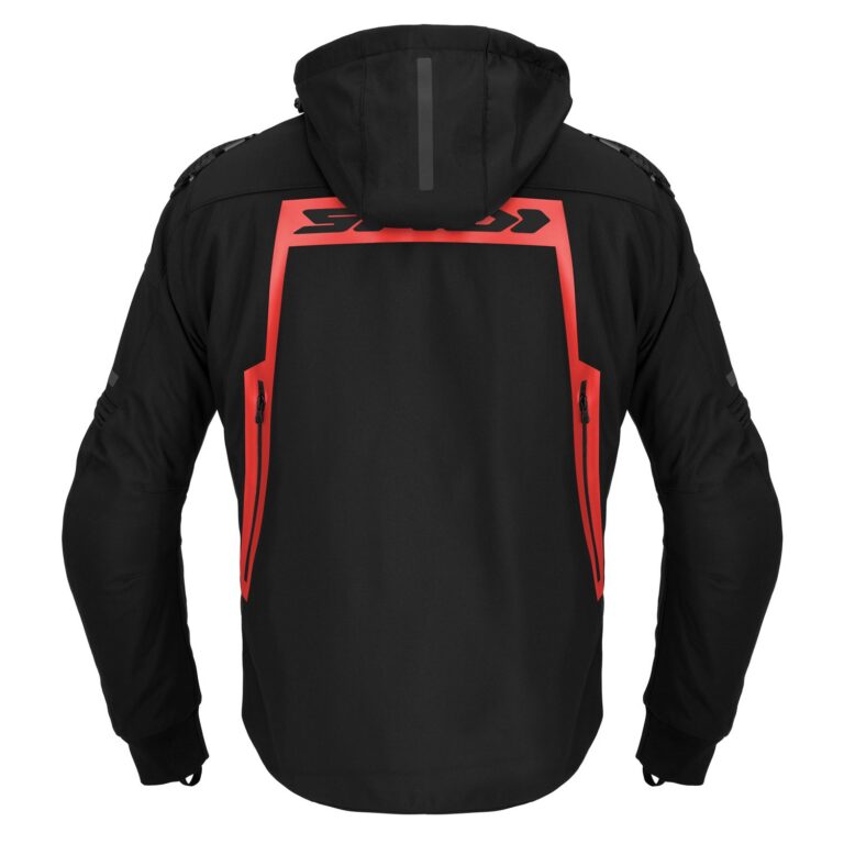Spidi Hoodie Warrior H2OUT sort og rød