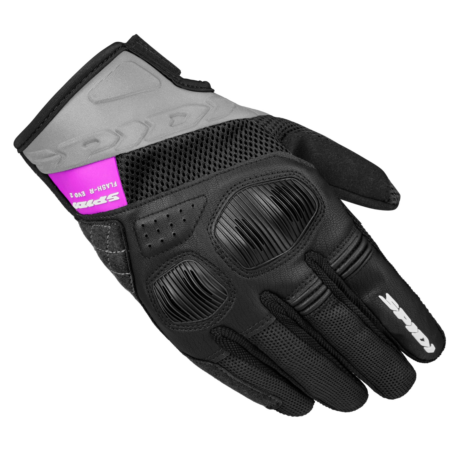 Spidi Flash-R Evo 2 Lady sort, isgrå og pink