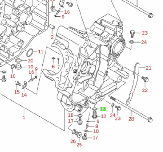 Suzuki pakning til bundprop