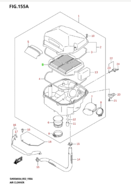 SV650 Suzuki luftfilter