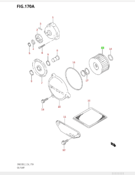 Suzuki oliefilter 16510-37450