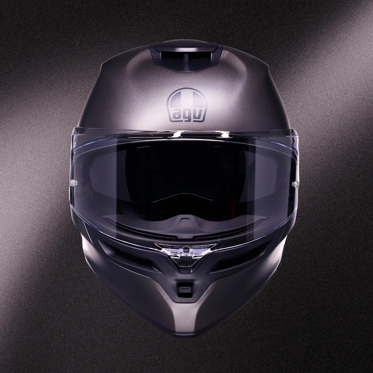 AGV K5 mat Asfalto grå forfra med solvisir — Enghave Motor
