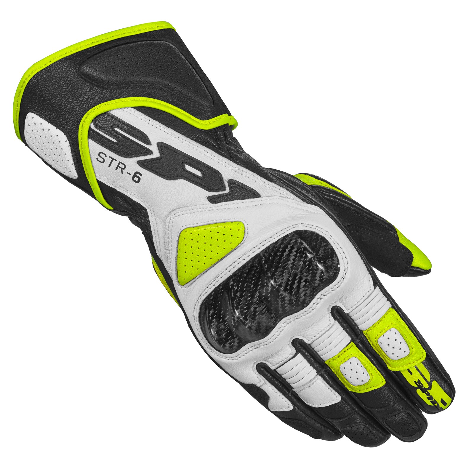 Spidi STR-6 sort, hvid og fluo gul