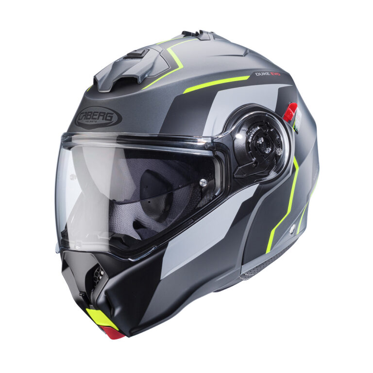 Caberg Duke Evo Move Mat gunmetal/Sort/Gul fluo