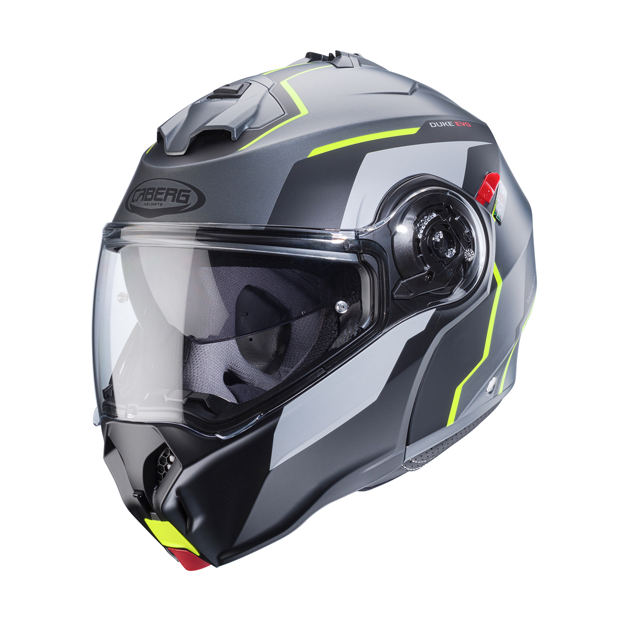 Caberg Duke Evo Move Mat gunmetal/Sort/Gul fluo