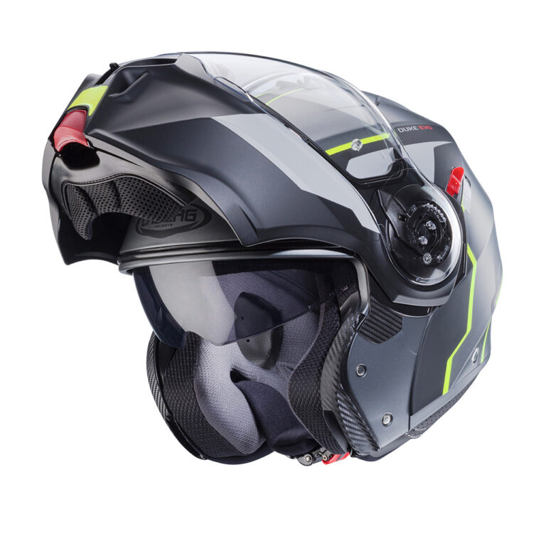 Caberg Duke Evo Move Mat gunmetal/Sort/Gul fluo