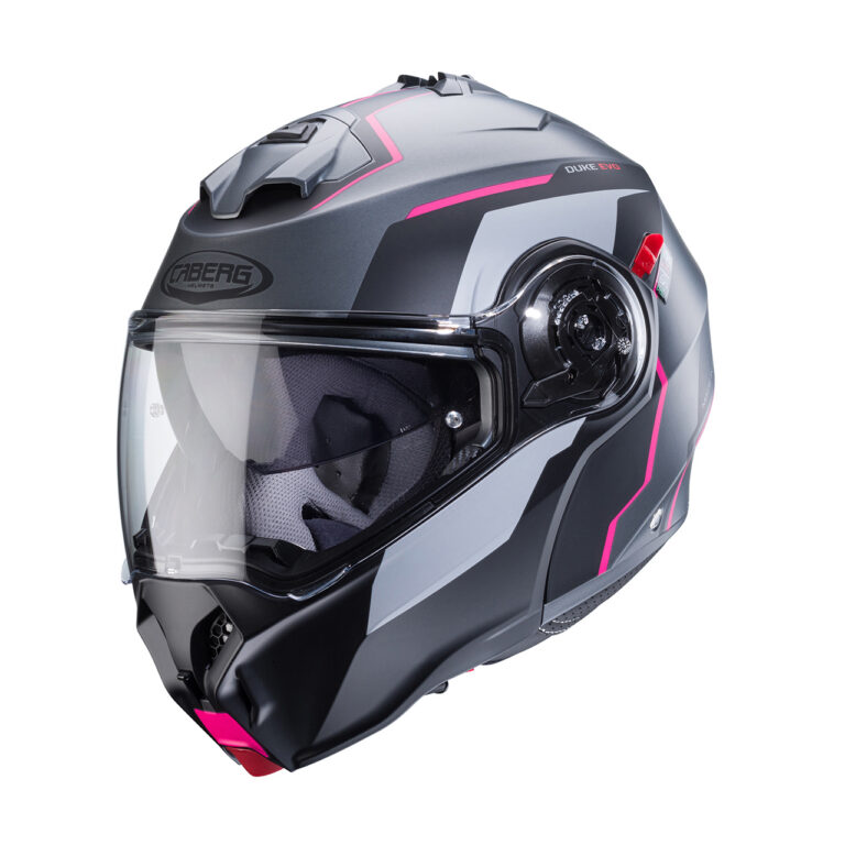 Caberg Duke Evo Move Mat gunmetal/Sort/Pink