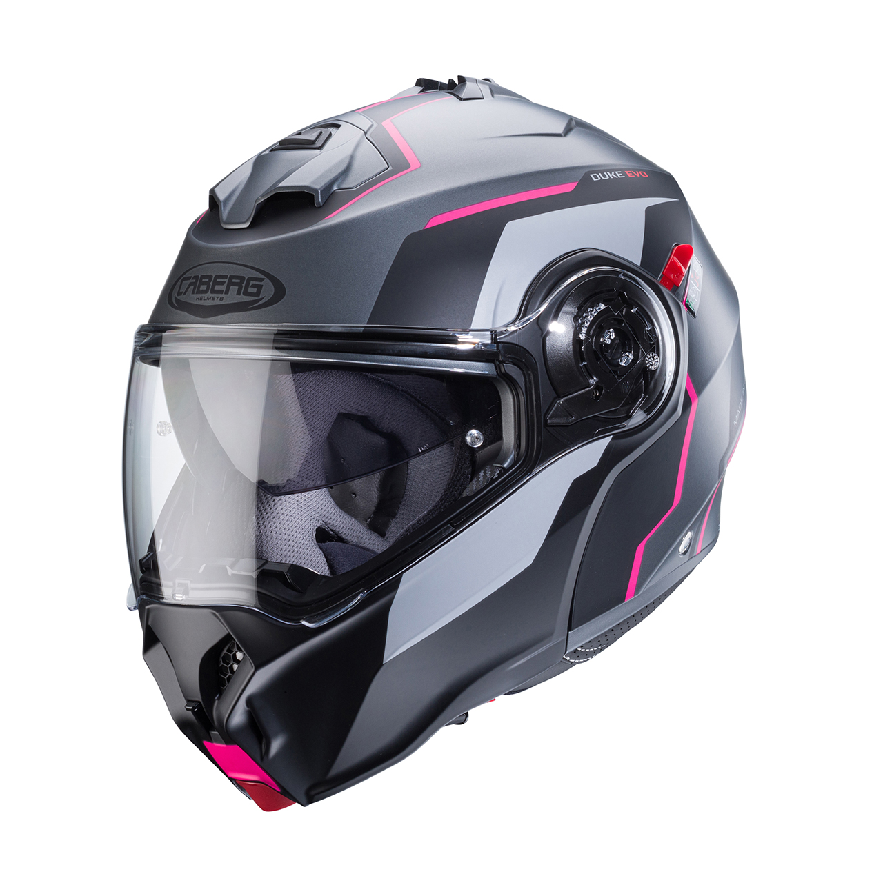 Caberg Duke Evo Move Mat gunmetal/Sort/Pink