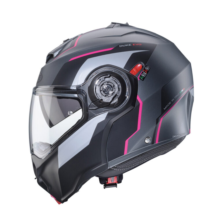 Caberg Duke Evo Move Mat gunmetal/Sort/Pink
