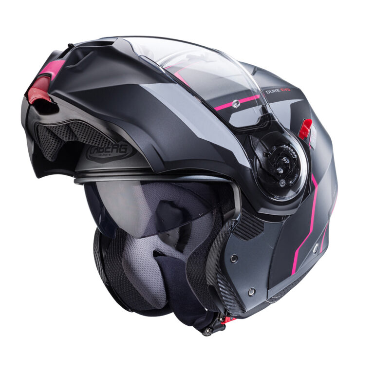 Caberg Duke Evo Move Mat gunmetal/Sort/Pink