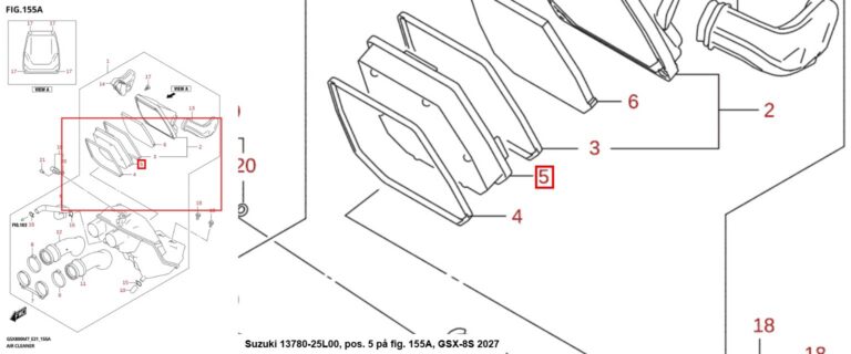 Suzuki luftfilter 13780-25L00, Snap-on fig. 155A
