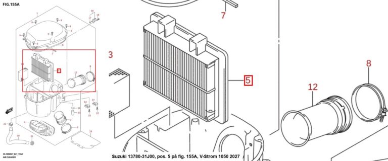 Suzuki luftfilter 13780-31J00, Snap-on fig. 155A