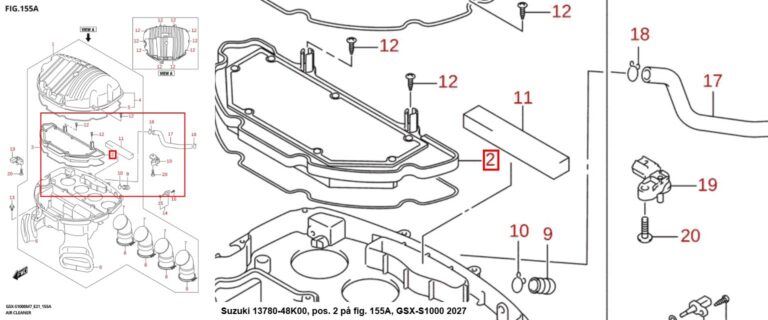 Suzuki luftfilter 13780-48K00, Snap-on fig. 155A