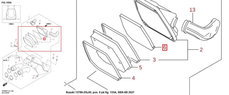 Suzuki forfilter 13786-25L00, Snap-on fig. 155A