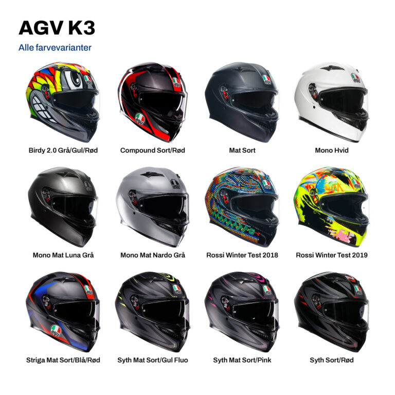 AGV K3 i alle farvevarianter