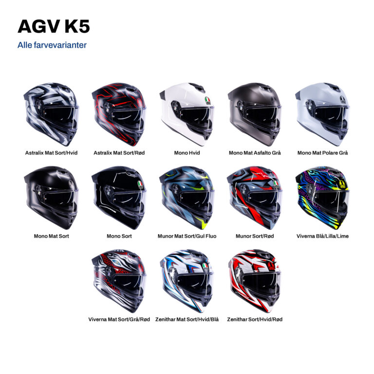 AGV K5 i alle farvevarianter