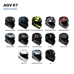 AGV K7 i alle farvevarianter