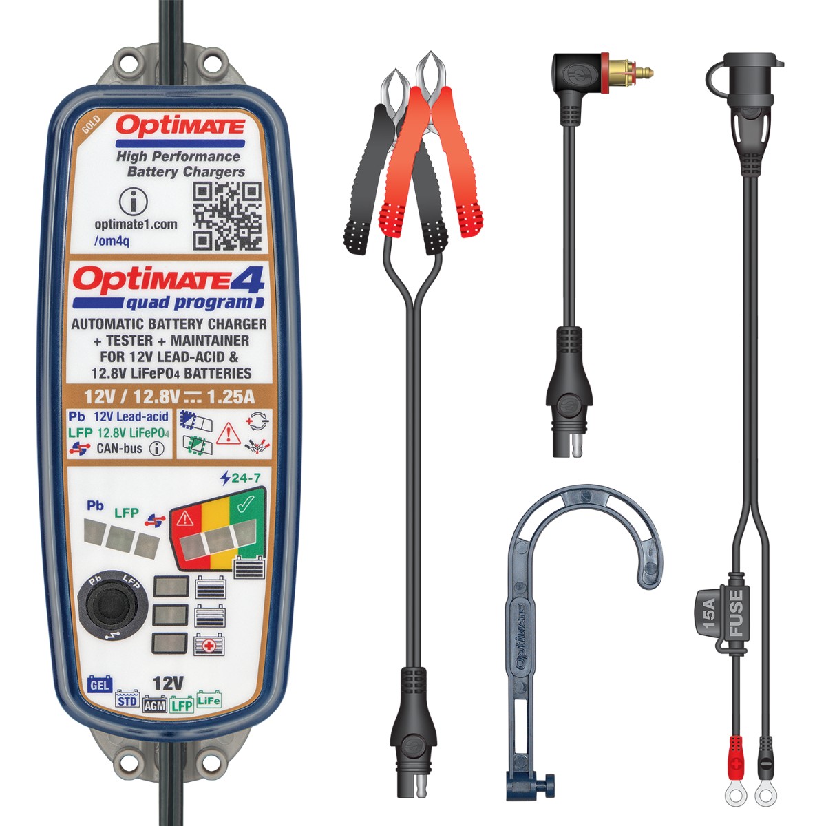 Tecmate OptiMate 4 Quad Program Premium batterilader